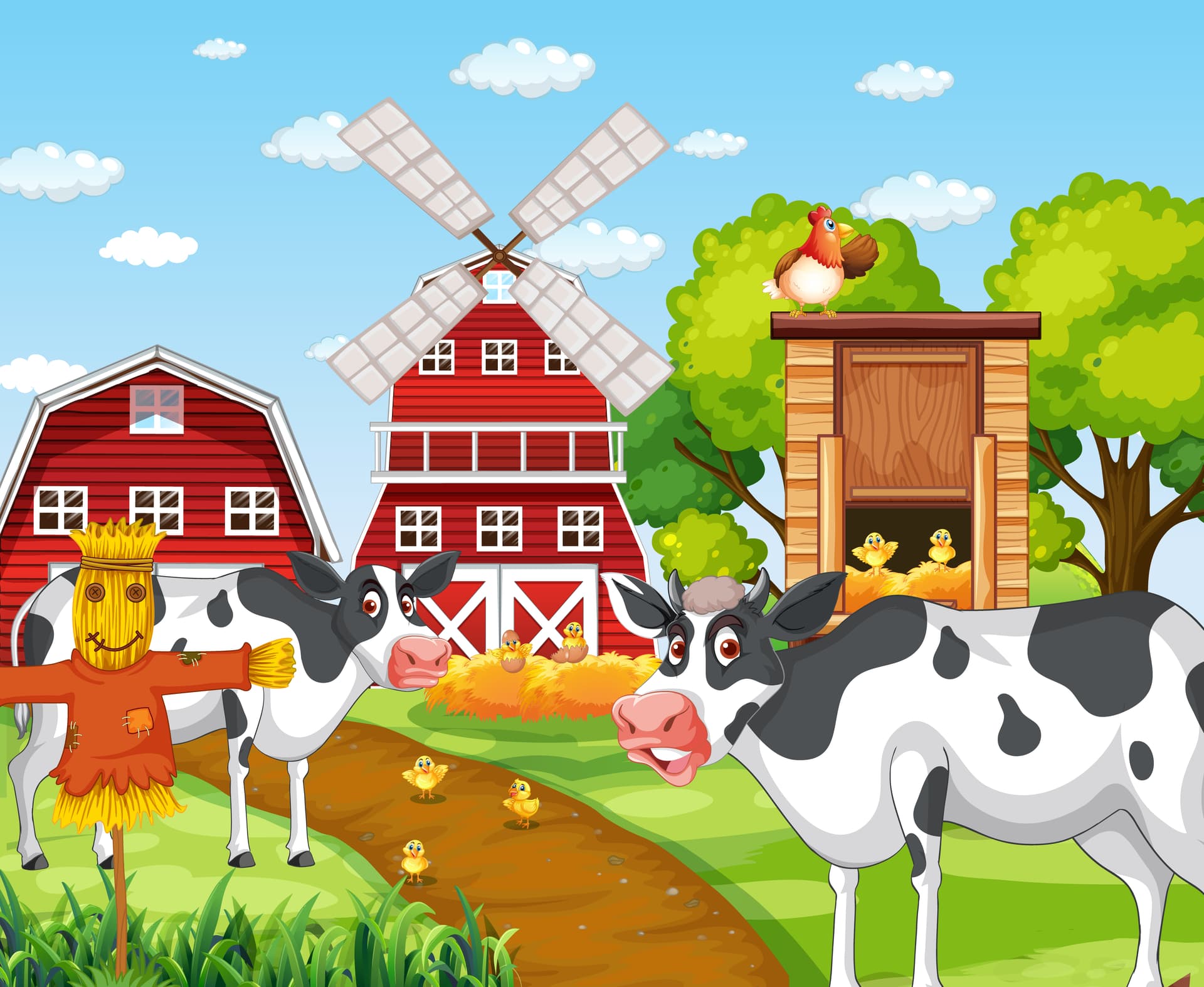 Holstein Dairy Cow with fresh milk